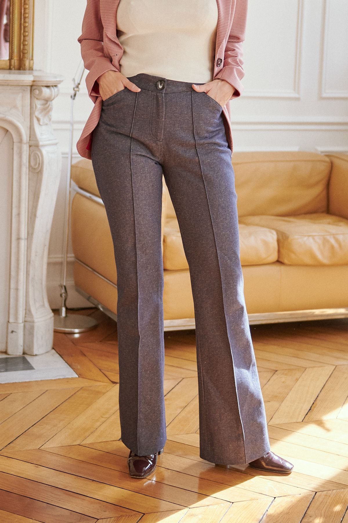 Le Pantalon Denim Taille Haute